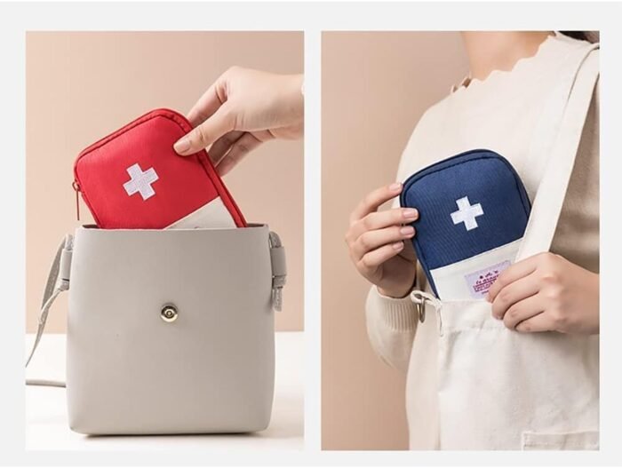 4 Pcs Travel First Aid Pouch,Empty Mini First Aid Pouch, Portable Outdoor First Aid Medical Rescue Bag Multi-Function Emergency Medicine Storage Organizer Bag Health and Household Supplies (Small) - Image 5