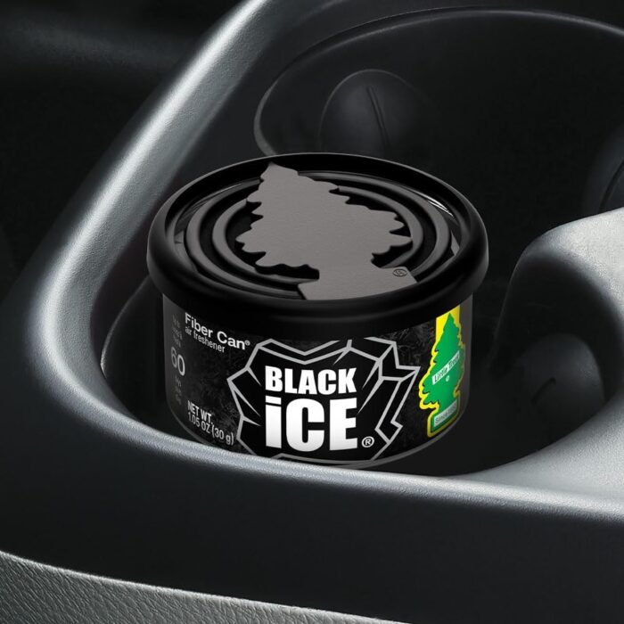 LITTLE TREES Car Air Freshener | Fiber Can Provides Long Lasting Scent for Auto or Home | Recycled Fiber | Black Ice, 4 Air Fresheners - Image 7