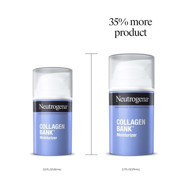 Neutrogena Collagen Bank Face Moisturizer, Larger Size Anti-Aging Face & Neck Collagen Cream, Bakuchiol, Face Lotion Supports Skin’s Natural Collagen for Visibly Plump Skin, 2.7 fl. oz - Image 7