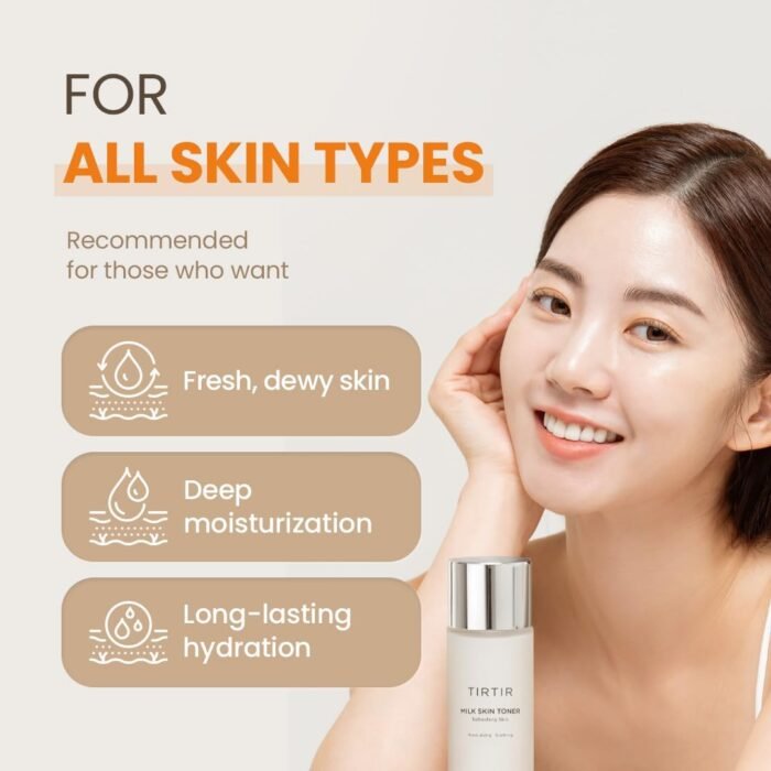 TIRTIR Milk Skin Rice Toner - Deep Moisturizing, Hydrating and Refreshing for face, Niacinamide, Ceramide, Rice Bran Extract, Nature-Oriented Ingredients, Korean Skin Care, Vegan, 150ml / 5.07 fl.oz. - Image 6