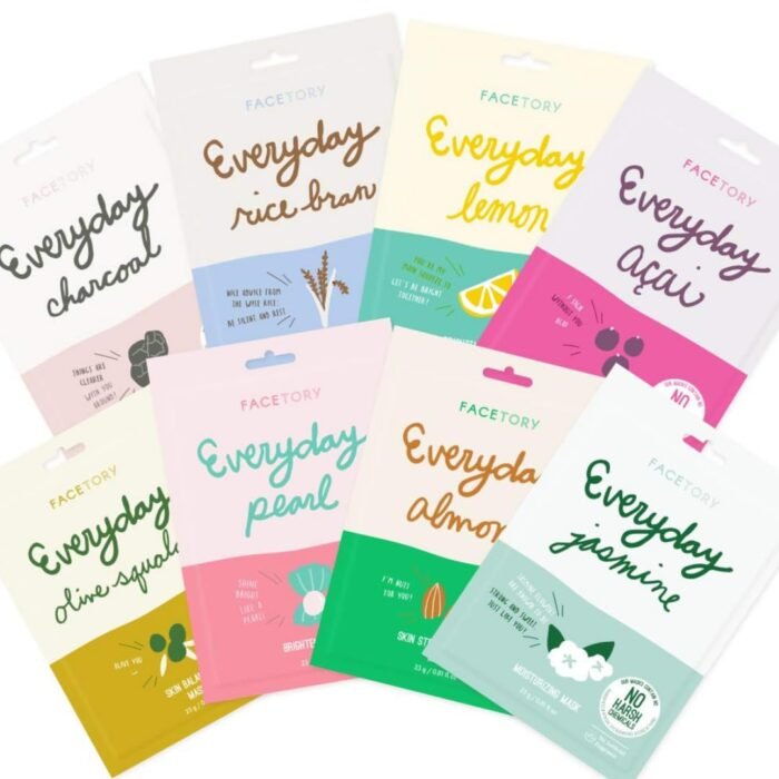 FACETORY K Beauty Face Mask Skin Care - EVERYDAY 8 COLLECTION Sheet Mask Set | Natural Premium Korean Face Mask For All Skin Types - No Sulfates No Parabens (8 pc) - Image 1