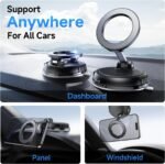 Car Phone Holder for Magsafe [78+LBS Strongest Suction & 2400gf Magnetic] 360° Adjustable Car Phone Mount, Phone Holders for Your Car for iPhone 17 Pro Max 16 15 14 13 12 Air Plus (Carbon Fiber) - Image 2