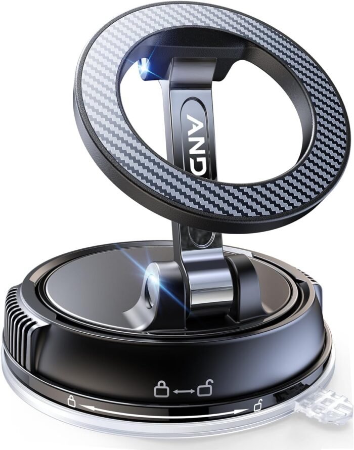 Car Phone Holder for Magsafe [78+LBS Strongest Suction & 2400gf Magnetic] 360° Adjustable Car Phone Mount, Phone Holders for Your Car for iPhone 17 Pro Max 16 15 14 13 12 Air Plus (Carbon Fiber) - Image 1