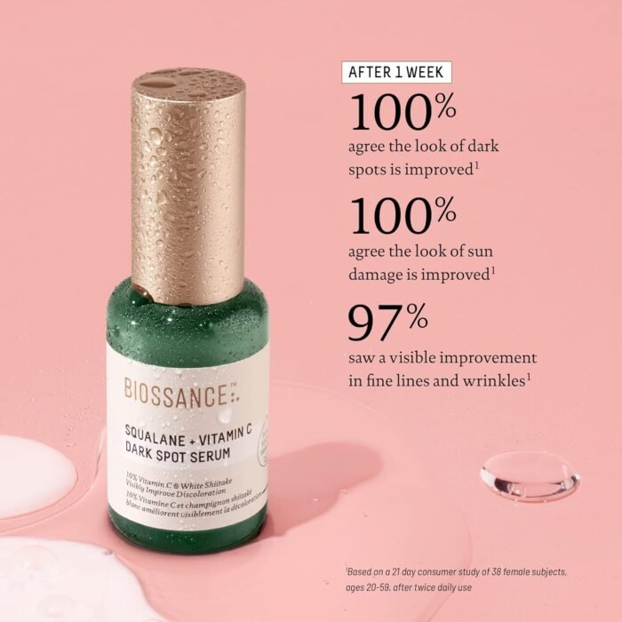 Biossance Squalane + Vitamin C Dark Spot Face Serum – 10% Vitamin C Serum & White Shiitake – Hydrating, Fragrance-Free, Non-Irritating, for Daily Use for All Skin Types - Image 4