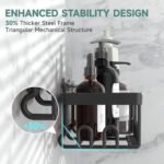 Veken Rustproof & Waterproof Shower Caddy 6-Pack, No Drilling Adhesive Shelves Rack with Soap Holder, Large Capacity Bathroom Organizers and Storage, Wall-Mounted Kitchen & Home Decor - Image 2