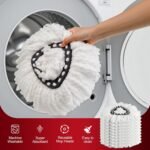20Pack Mop Replace Head, 100% Microfiber Spin Mop Refill Compatible with O-Ceda Easy Wring 1-Tank System, Spin Mop Head Replacement for Easy Household Deep Cleaning & Machine Washable - Image 4