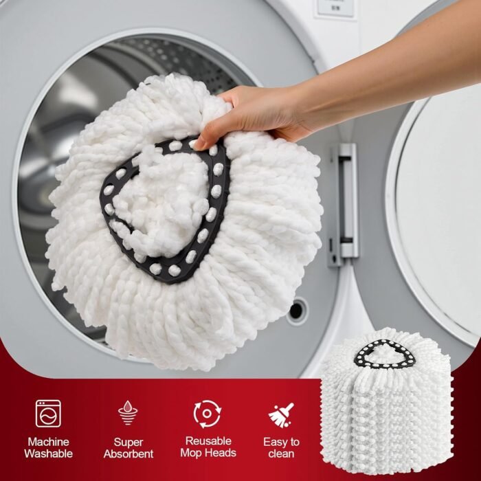 20Pack Mop Replace Head, 100% Microfiber Spin Mop Refill Compatible with O-Ceda Easy Wring 1-Tank System, Spin Mop Head Replacement for Easy Household Deep Cleaning & Machine Washable - Image 4