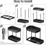 Multi-Purpose Pull-Out Storage Organizers, Under Sink/Cabinet Organizers and Storage for Bathroom & Kitchen, Black, 12.8 Inches, 2 Packs - Image 7