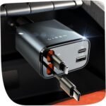 LISEN Retractable Car Charger, 69W USB C Car Accessories Adapter for iPhone 17 USB C Charger Fast Charging, Gifts for Women Men, Travel Essentials, for iPhone 17 Pro Max Air 16 15 14 13 12 Samsung S25