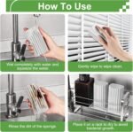 4-Pack Damp Clean Duster Sponge,Reusable Magic Dusting Sponge Brush for Cleaning Blinds, Glass, Baseboards,Vents,Railings,Mirrors,Window Track Grooves and Faucets (Grey,Yellow,Pink,Green) - Image 3