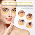 24K Gold Under Eye Patches - 60 Pack for Puffy Eyes, Dark Circles, Bags & Wrinkles with Collagen & Hyaluronic Acid - Image 2