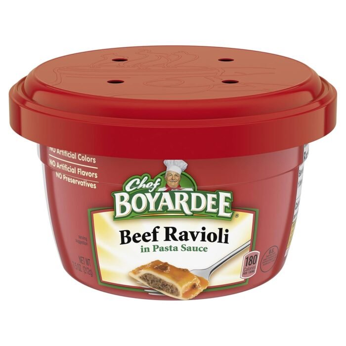 Chef Boyardee Beef Ravioli in Pasta Sauce, Microwave Food, 7.5 OZ Microwaveable Bowl (12 Bowls) - Image 1
