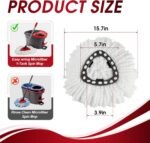20Pack Mop Replace Head, 100% Microfiber Spin Mop Refill Compatible with O-Ceda Easy Wring 1-Tank System, Spin Mop Head Replacement for Easy Household Deep Cleaning & Machine Washable - Image 2