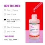 Good Molecules Hyaluronic Acid Serum - 1% Hyaluronic Acid Non-greasy Ultra Hydrating Serum, Facial Moisturizer for Plumper Skin, Skin Care for Face - Image 4