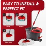 20Pack Mop Replace Head, 100% Microfiber Spin Mop Refill Compatible with O-Ceda Easy Wring 1-Tank System, Spin Mop Head Replacement for Easy Household Deep Cleaning & Machine Washable - Image 5