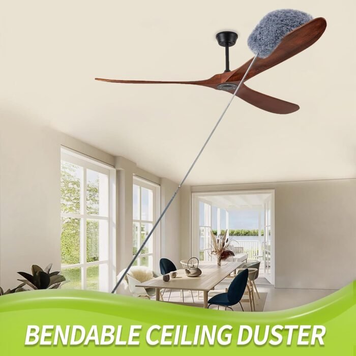 Cobweb Duster with Extension Pole, Spider Web Brush & Ceiling Cleaning Kit, 100" Microfiber Feather Duster Cleaner with Washable Head for Ceiling Fan, Furniture, Home - Image 3