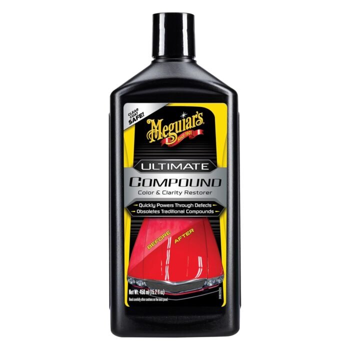 Meguiar's Ultimate Compound - Pro-Grade Car Scratch Remover, Paint Correction Compound That Removes Defects While Adding Gloss and Shine, Single Stage and Clear Coat Scratch Remove, 15.2 Oz - Image 1