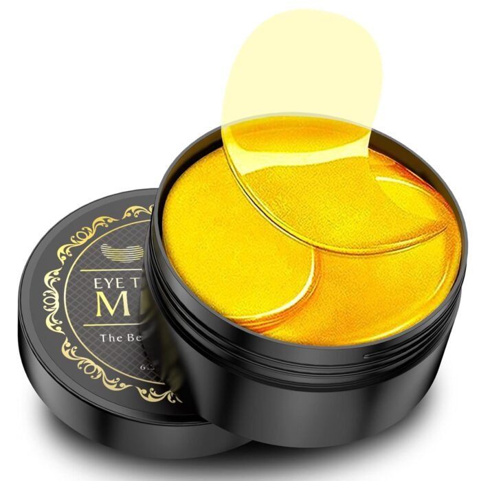 24K Gold Under Eye Patches - 60 Pack for Puffy Eyes, Dark Circles, Bags & Wrinkles with Collagen & Hyaluronic Acid - Image 1