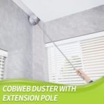 Cobweb Duster with Extension Pole, Spider Web Brush & Ceiling Cleaning Kit, 100" Microfiber Feather Duster Cleaner with Washable Head for Ceiling Fan, Furniture, Home - Image 2