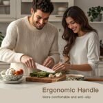 Astercook Knife Set, 13 Pieces Kitchen Knives Set with Healthy Anti-Rust Coating, Dishwasher Safe, Stainless Steel Chef Knife Sets with 6 Blade Guards, Perfect Holiday Gifts for Kitchen - Image 4