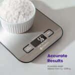 Etekcity Food Kitchen Scale, Digital Grams and Ounces for Weight Loss, Baking, Cooking, Keto and Meal Prep, LCD Display, Medium, 304 Stainless Steel - Image 2