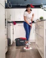 O-Cedar EasyWring Microfiber Spin Mop & Bucket Floor Cleaning System + 2 Extra Refills, Red/Gray - Image 7