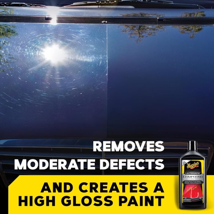 Meguiar's Ultimate Compound - Pro-Grade Car Scratch Remover, Paint Correction Compound That Removes Defects While Adding Gloss and Shine, Single Stage and Clear Coat Scratch Remove, 15.2 Oz - Image 2