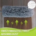 Cobweb Duster with Extension Pole, Spider Web Brush & Ceiling Cleaning Kit, 100" Microfiber Feather Duster Cleaner with Washable Head for Ceiling Fan, Furniture, Home - Image 7