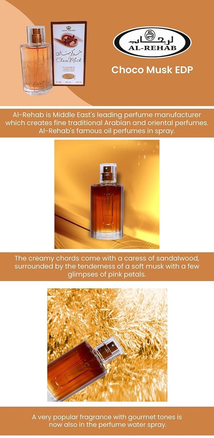 Al-Rehab Choco Musk Eau de Parfum Spray for Women, 1.65 oz/50 ml - Image 2