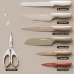 Astercook Knife Set, 13 Pieces Kitchen Knives Set with Healthy Anti-Rust Coating, Dishwasher Safe, Stainless Steel Chef Knife Sets with 6 Blade Guards, Perfect Holiday Gifts for Kitchen - Image 5