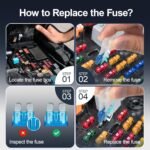 JOREST 300Pcs Car Fuse Assortment Kit, 160 Mini Blade Fuses Automotive + 90 Standard Auto Fuses + 50 Micro + Puller – Replacement for RV Camper Boat Truck (2Amp 3A 5A 7.5A 10A 15A 20A 25A 30A 35A 40A) - Image 3