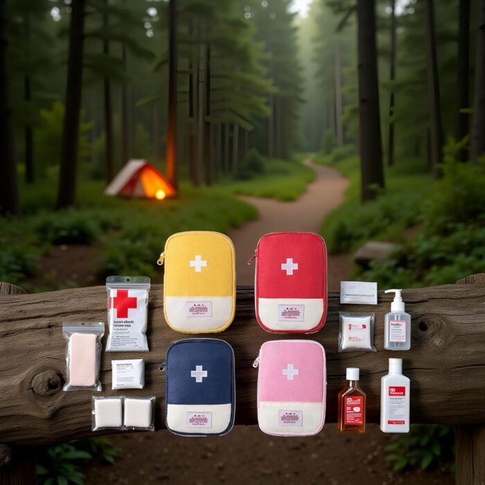 4 Pcs Travel First Aid Pouch,Empty Mini First Aid Pouch, Portable Outdoor First Aid Medical Rescue Bag Multi-Function Emergency Medicine Storage Organizer Bag Health and Household Supplies (Small) - Image 4