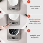 Etekcity Food Kitchen Scale, Digital Grams and Ounces for Weight Loss, Baking, Cooking, Keto and Meal Prep, LCD Display, Medium, 304 Stainless Steel - Image 6