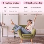 Portable Cordless Heating Pad, Heating Pad for Back Pain with 3 Heat Levels & 3 Vibration Massage Modes, Portable Electric Fast Heating Belly Wrap Belt for Women and Girl(Pink) - Image 4