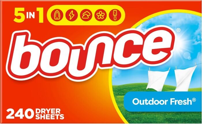 Bounce Dryer Sheets Laundry Fabric Softener, Outdoor Fresh Scent, 240 Count - Image 1