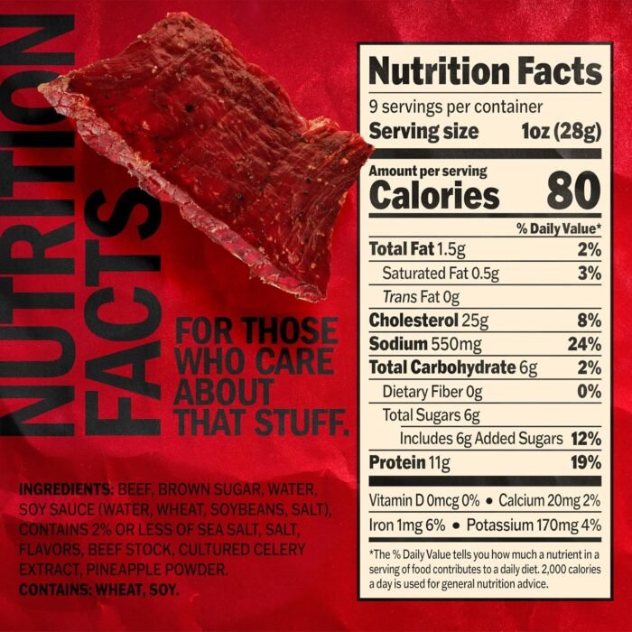 Jack Link's Beef Jerky, Teriyaki, Large Jerky Bags - Flavorful Meat Snacks, Ready to Eat Protein Snacks with 11g of Protein per Serving, Made with 100% Beef - 9 Oz. (Pack of 2) - Image 2